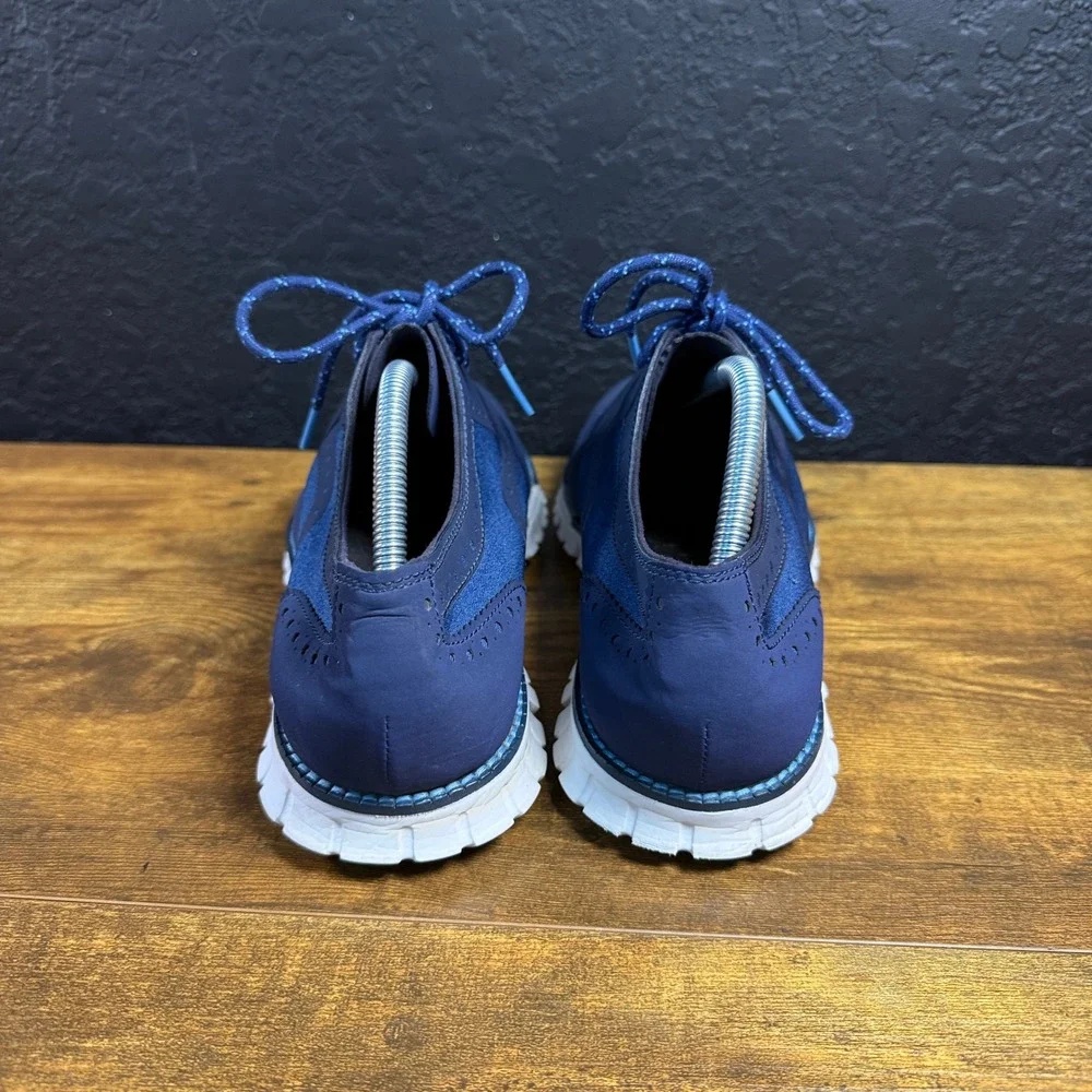 Cole Haan Zerogrand C29648 Navy Blue Suede Textile Wingtip Oxford Mens 9.5 M